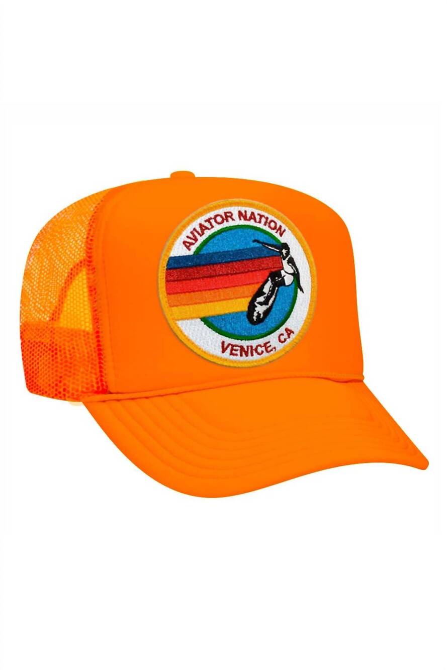 NEW AVIATOR NATION unisex - signature vintage low rise hat in retro rainbow stri